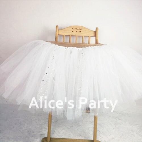 New Kids Sparkle White Tutu Lace Highchair Banner Princess First Birthday Flag Baby shower 1st Party Decoration Nursery Garland