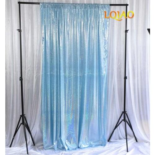 New Arrivals Laser Light Blue Sequin Backdrops Party Wedding Photo Booth Background Decor Sequin Curtains Drape Sequin Panels
