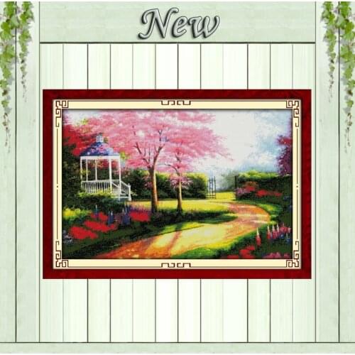 Open a new road for oneself decor garden Counted print on fabric DMC 14CT 11CT DMC Cross Stitch Needlework kits Embroidery Sets