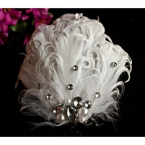 Performance feather headdress, curling feather show competition style bridal head jewelry