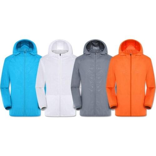 50%HOT Outdoor camping mens and womens sun protection raincoats, quick-drying two pairs of jackets, fishing clothes with pocke