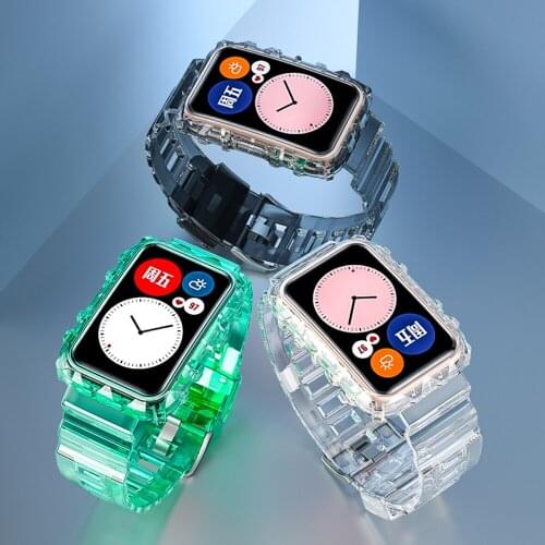 Sport Silicone Transparent color Strap Bracelet For Huawei Watch Fit Strap WristStrap For Huawei Fit Watchbands