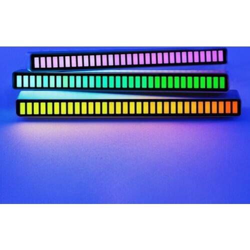 Rhythm Colorful Voice Control LED Car Strip Lights Music Decorative Lamp Internet Cafe Computer Host Decoration Gifts For Friend
