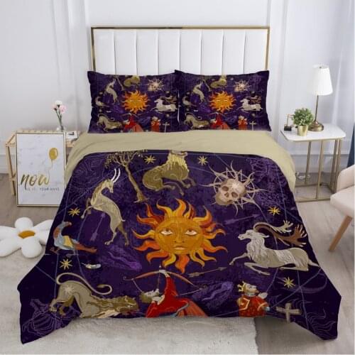 Luxury bedding set Duvet cover set pillow case Bed linens Quilt cover 220x240 200x200 Queen King Full Astrology witchcraft sun