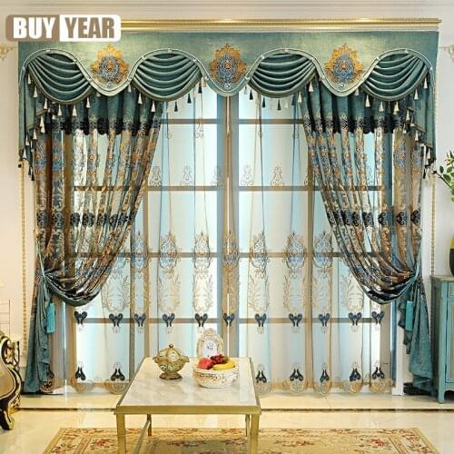 High-end Atmospheric Luxury Hollow Embroidered Curtains for Living Room Bedroom Dining Room Villa Curtain Customization