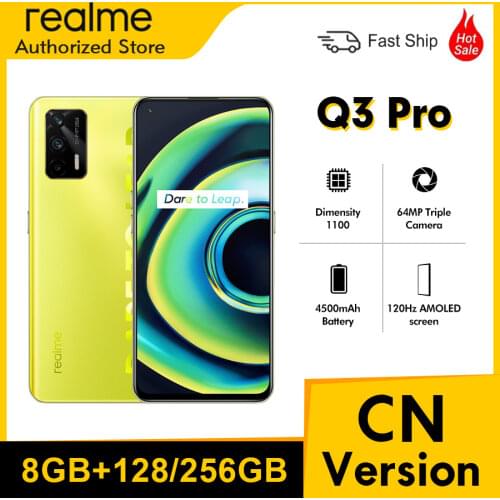 Origin realme Q3 pro 5G 6/8GB 128GB Smartphone 6.43‘’ FHD+ 120HZ AMOLED Dimensity 1100 CPU 64MP 4500mAH 30W Fast charge