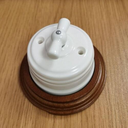 Home improvement High Quality Eu Ceramic Switch 2 Way Wall Lamp Switch Smart Light Knob Switch 10A