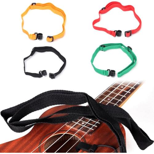 Universal Adjustable Nylon Ukulele Strap Guitar Hang Neck Music Instrument Straps Sling With Hook Durable Guitar Belt 4 colors