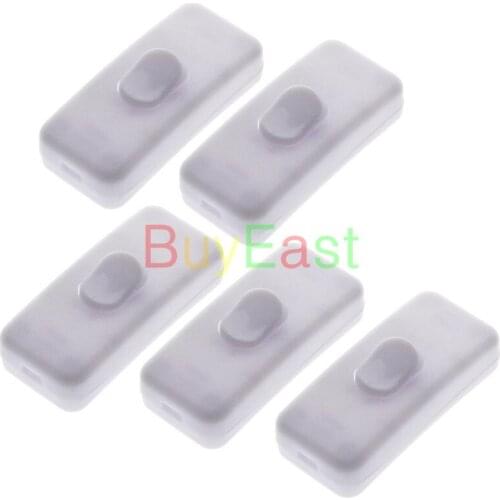 Inline On/Off Table Lamp Desk Light Cord Cable Switch AC110~250V 2A White color for AliExpress Standard Shipping