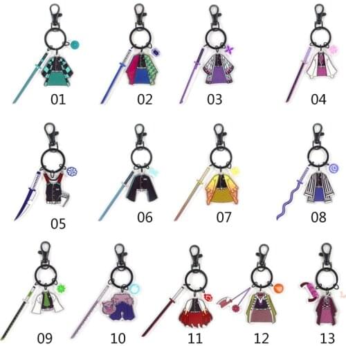 High Quality Demon Slayer: Kimetsu No Yaiba The Movie: Mugen Train Key Chains Cosplay Clothes Acrylic Keyring Gift for Friends