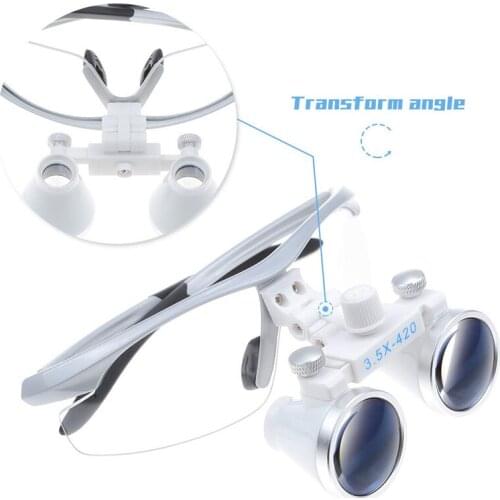 High Quality Silver Frame Style Medical Loupes 2.5/3.5X Binocular Magnifier Dental Surgical Magnifying Glasses