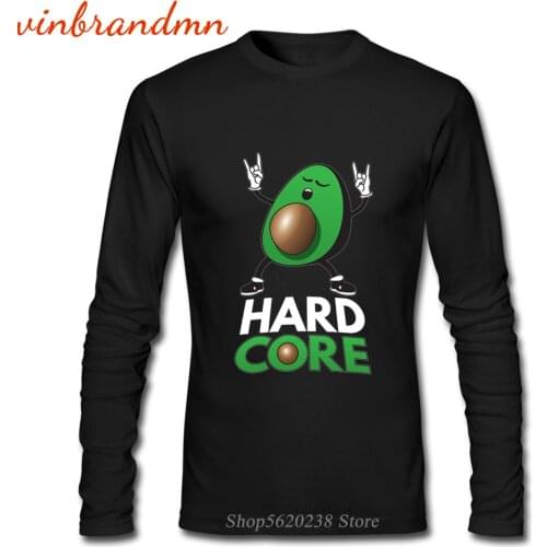 Funny Hard Core - Avocado Pun Print Comfortable T Shirt Long Sleeve T-shirt Avocado Design For Men Hot Clothing Drop shipping