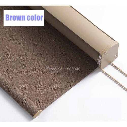Southeast Asia style Brown color roller blinds Cotton and Linen Texture Fabric Aluminium alloy window blinds for Living room