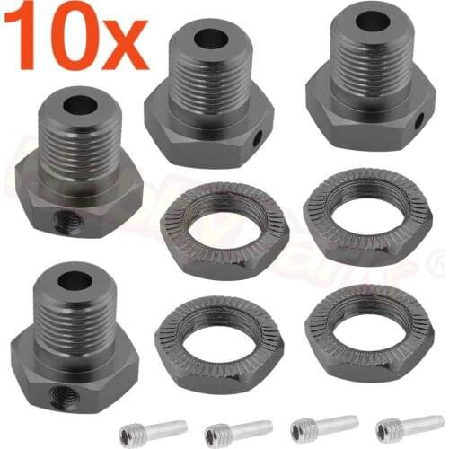10Sets/Lot Alum.Wheel hubs 17mm Hex Nuts Threadlock 5353X for RC Traxxas 1/10 E-Revo E-Maxx Revo 3.3 Slayer Pro 4x4 Summit XO-1