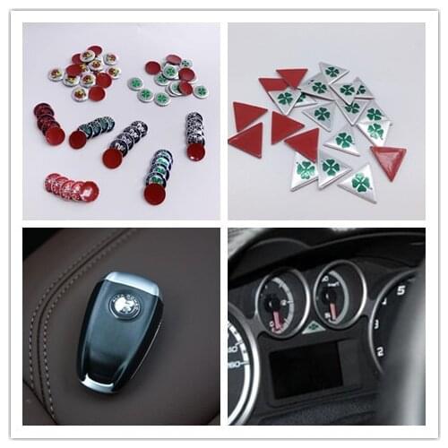 10pcs 11mm 14mm 15mm 20mm Gold Green Black ALFA ROMEO Car Logo Key Fob Emblem Badge Sticker for Mito Giulietta Spider GT Brera