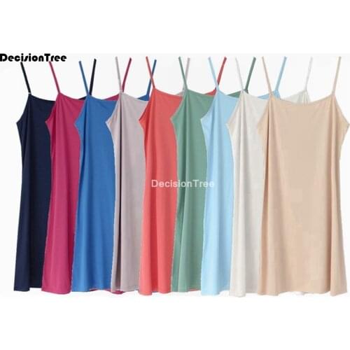 2021 long slip dress underdress solid petticoat bodycon camisole women intimates spaghetti vest dres underdress bodycon camisole