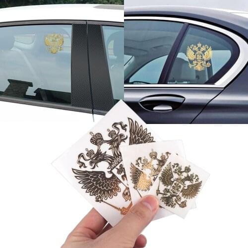 3D Metal Coat of Arms of Russia Nickel Metal Car Stickers Decals Russian Federation Eagle Emblem for Car Styling Laptop Sticker