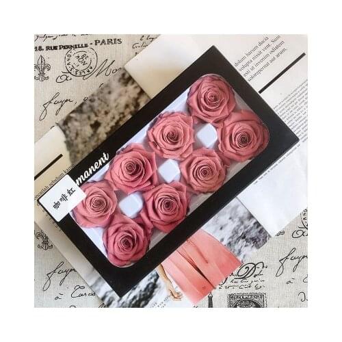 4-5CM/8pcs,Grade A Preserved Erernal rose flowers head,Beauty And The Beast Forever Rose gift box for Wedding Party Decoration