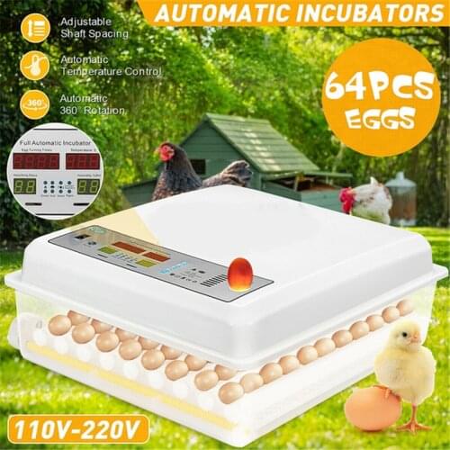 64 Egg Automatic Incubator Farm Hatchery Incubator Brooder Machine with Automatic Turner Hatcher Chicken Incubation Equipment