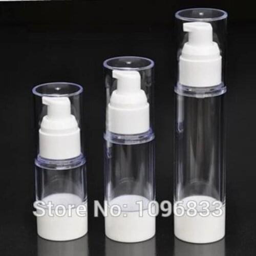 15ML 30ML 50ML White Airless Pump Bottle with Lotion Nozzle, Cosmetic Serum Lotion Gel Packaging Vacumm Bottle, 20pcs/Lot