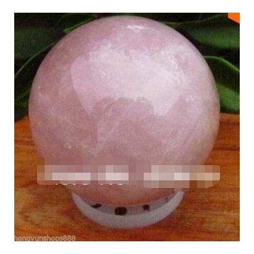 Free shipping A 331AAA NATURAL ROSE QUARTZ CRYSTAL SPHERE Healing 40mm