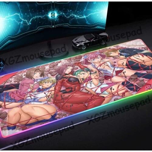 XGZ Large RGB Mouse Pad Black Lock Edge Sexy Girl Bundle Seduction Sweet Chocolate Custom Computer Desk Mat Rubber Non-slip Xxl