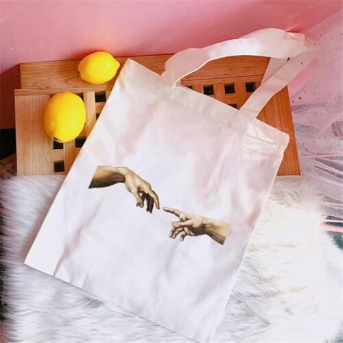 Environment-friendly Canvas Handbags Fashion Leisure Reusable Shopping Bag Women Tote Bag Printing Eco Bag Shopper Shoulder Bags
