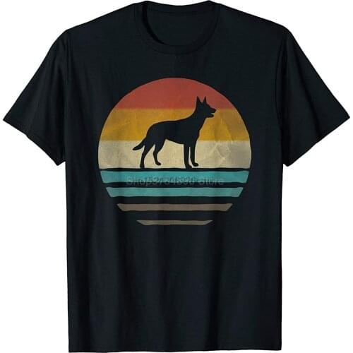 Retro Sunset Australian Kelpie Dog Breed Silhouette T-Shirt