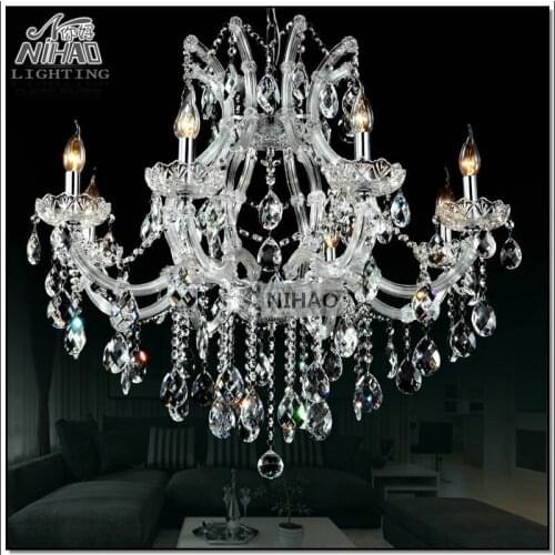 Hot selling Maria Theresa Clear White Crystal Chandelier Lamp Luster Cristal Pendelleuchte Light Fixture top quality 8 Lights