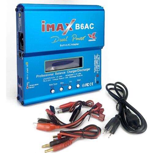 IMAX B6AC RC Lipo Battery Charger 80W for (1~6S) LiPo/Li-ion/Life/LiHV/Lilo, (1-15S) NiMH/NiCd, LCD Screen Built-in AC Adapter