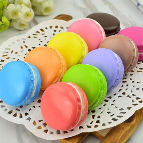 4CM Simulation Cakes Soft Model Artificial Foods Fake For Shop Home Dining Tea Table Decoration PU Mini Macaron Kitchen
