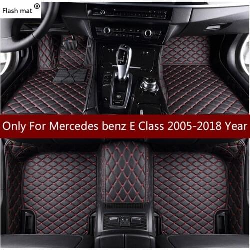 Flash mat leather car floor mats for Mercedes benz E Class w211 2005-2016 2017 2018 Custom auto foot Pad automobile carpet cover