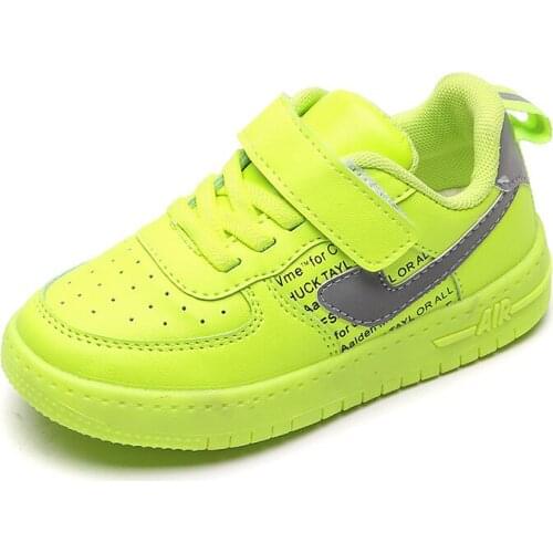 Fashion Kid Sneaker Boy Shoes Girl Trainers Children Pu Leather White School Student Candy Color Casual Flexible Sole Baby Shoes