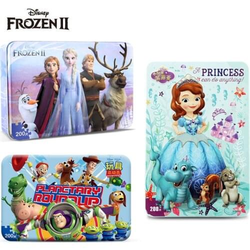 Hot Sale Disney Frozen Car Disney 200 Piece Slice Small Puzzle Toy Children Wooden Jigsaw Puzzles Kids Educational Toys For Baby
