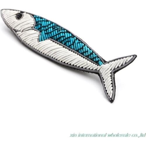 Metal silk handmade embroidery rozet The chub mackerel badge The high-end brand shoes bag cloth hat backpack pins