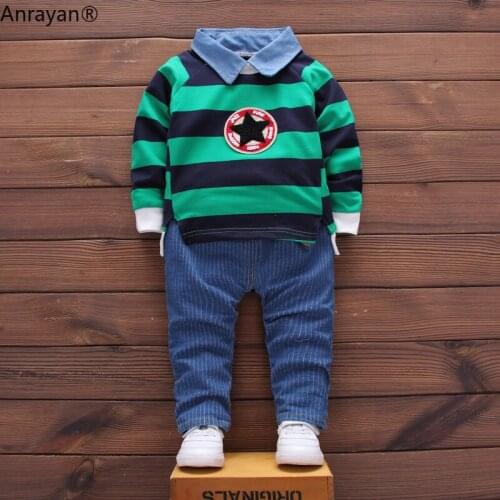 Fashion Spring Autumn Children Boys Girls Clothes Infant Lapel Sport T-Shirt Pants 2pcs/Sets Kids Cotton Toddler Tracksuits wear