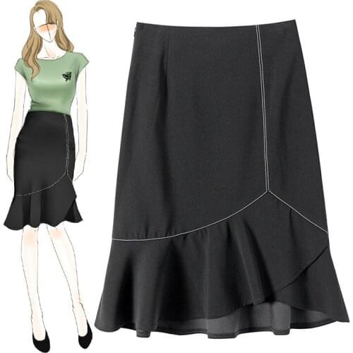 Mid-length Package Hip Fishtail Ol Commuter Fashion Skirt 2021 Summer New Womens Clothing