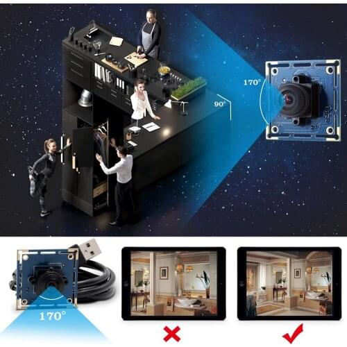 0.3MP VGA USB Webcam Camera Module with wide angle fisheye lens for raspberry pi