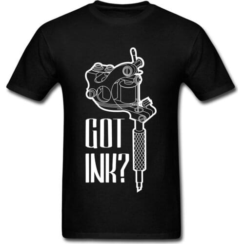 Male Tops & Tees 3D Tattoo Machine Printed On Summer Tshirt For Adult Wholesale Plain T-Shirt 100% Breathable Cotton Clothes