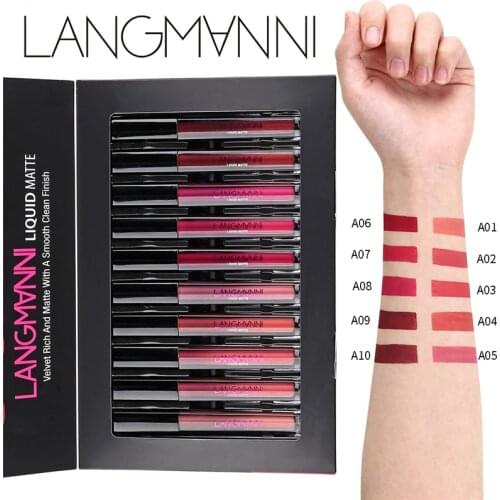 Brand 4/10/12Pcs Matte Lipstick Set Waterproof Nutritious Velvet lip stick Red Tint Nude batom women fashion lips makeup set