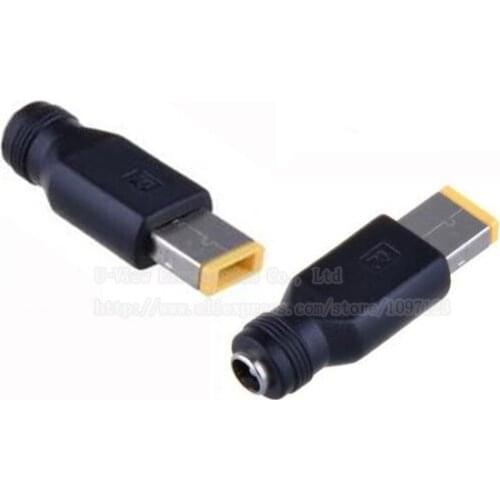 NCHTEK DC 5.5x2.1MM Female to Square Yellow Tip with Pin Connector For Lenovo ThinkPad X1 Carbon/Free DHL Shipping/100PCS