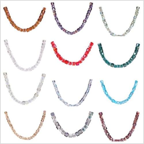 Bulk Rondelle Charms DIY Jewelry Making Wholesale Craft Beads Glass Cube Square Crystal 30pcs Loose Necklace&Bracelet 10mm