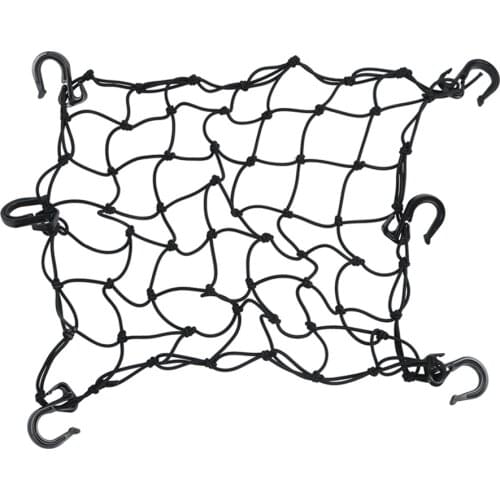 16"x16" Latex Motorcycle Cargo Net, Bicycle Cargo Net Stretches to 24"x24"for groceries,helmet, raincoat, bag Fixed with 6 Adjus