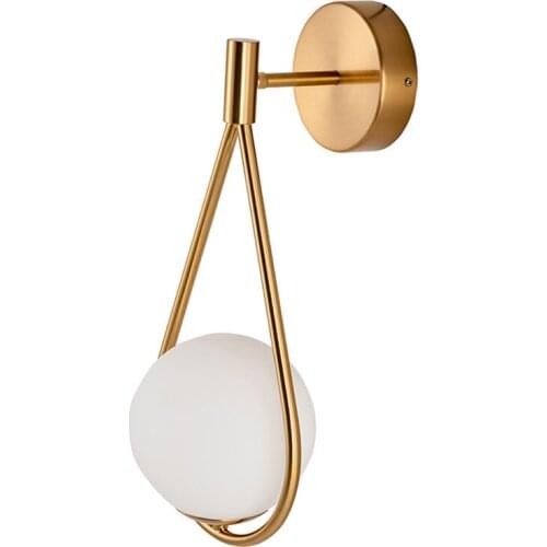 Modern Golden Wall Lamp Living Room Bedroom Bedside Aisle Glass Lampshade G9 Wall Lights for Home Lighting Fixtures