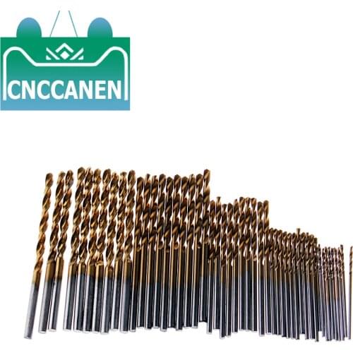10/50Pcs 1/1.5/2/2.5/3mm Titanium Coated Twist Drill Bits HSS High Speed Steel Drill Bits For Woodworking Plastic And Aluminum
