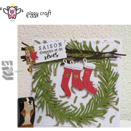 Piggy Craft metal cutting dies cut die mold New Christmas socks Scrapbook paper craft knife mould blade punch stencils dies