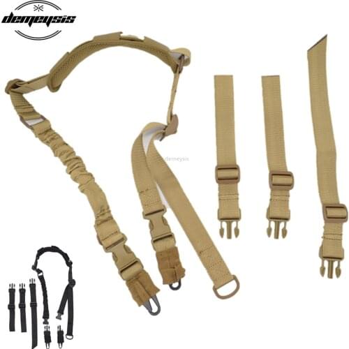 Newest 2 in 1 Tactical One Two Point Bungee Rifle Gun Sling Strap System Hunting Adjustable Nylon Single Point Rifle Strap