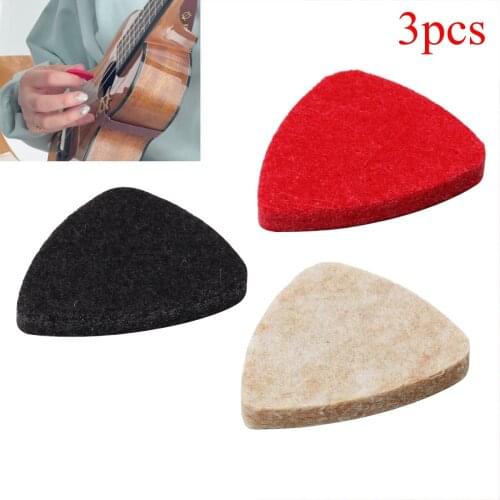 3pcs Soft Felt Ukulele Pick Guitar Picks Alice Acoustic Electric Bass Plectrum Pic for Concert Soprano Tenor Ukulele 21 23 26