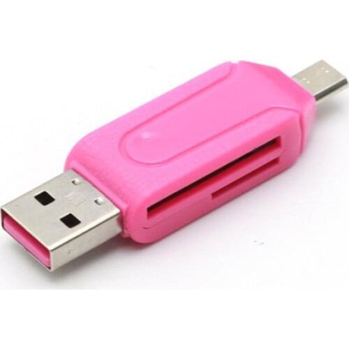 2-in-1 USB 2.0 SD Card Reader Memory Card Reader Adapter for SDXC, SDHC, SD, MMC, RS-MMC, Micro SDXC, Micro SD, Micro SDHC Card