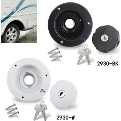 Gravity Fresh Water Fill Hatch Inlet Filter Lockable For RV Boat Camper Trailer White Caravan Accessories RV Parts Filler Neck